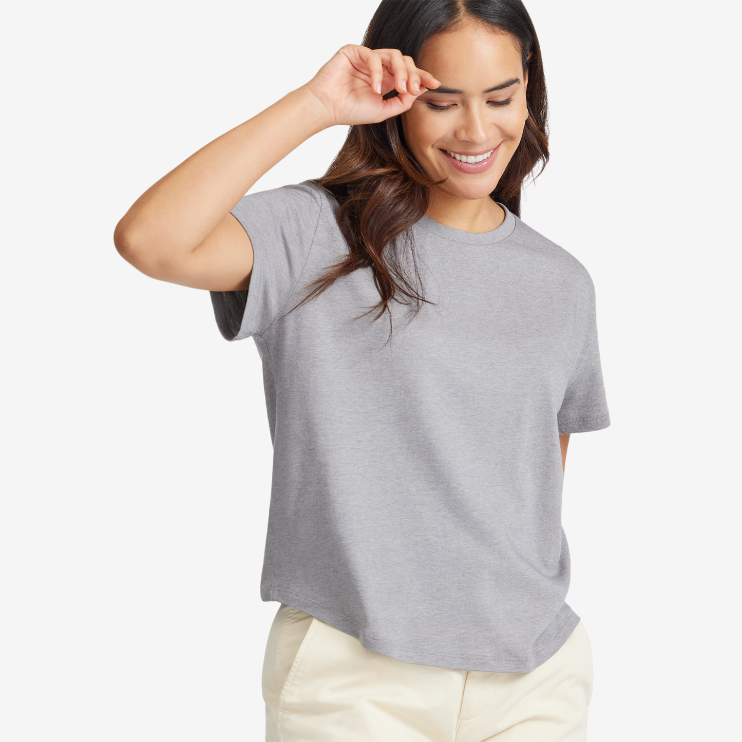 Women's Anytime Tee, Medium Grey