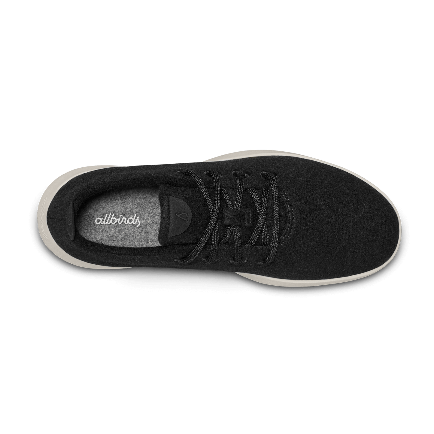 Men's Wool Runner, True Black (Cream Sole)