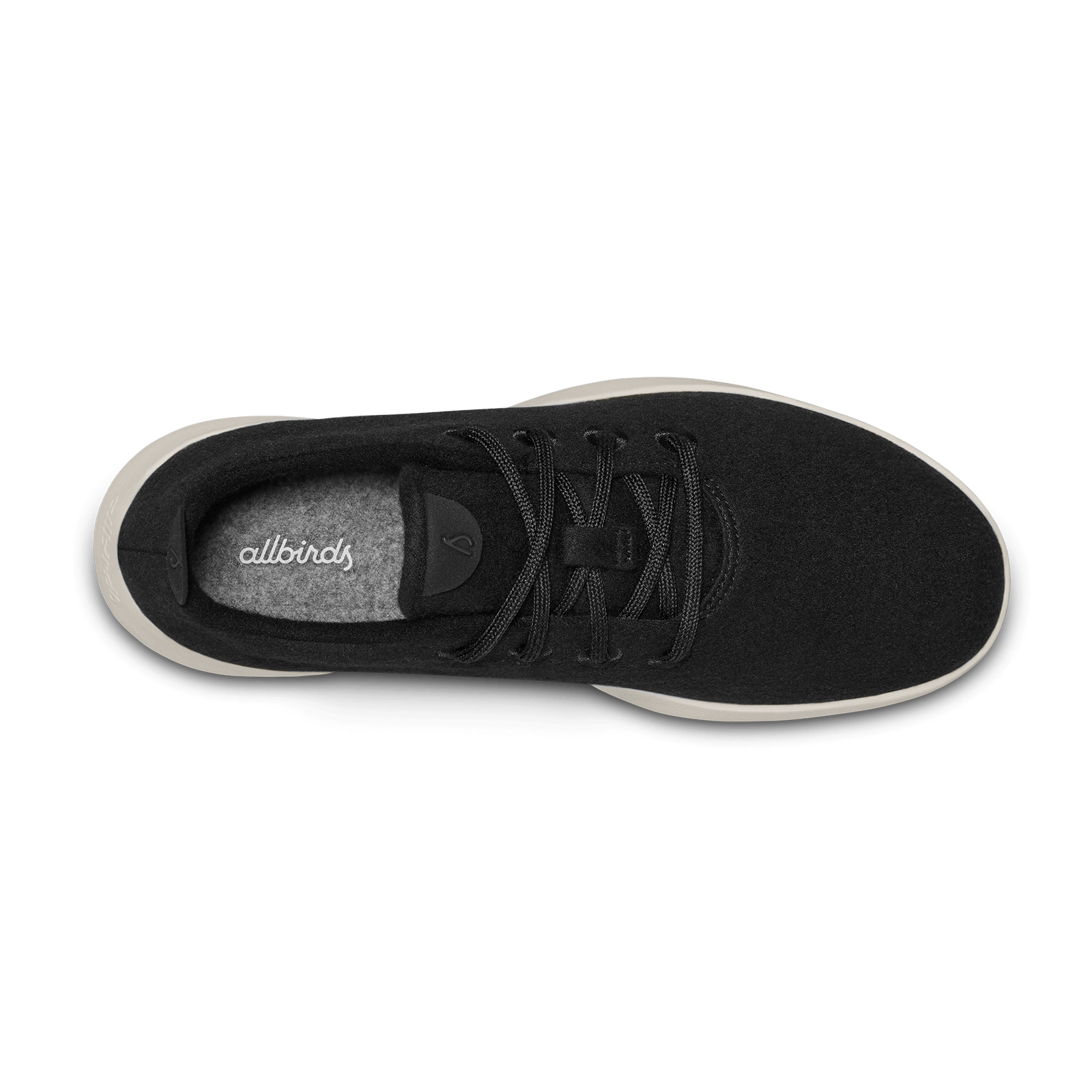 Men's Wool Runner, True Black (Cream Sole)